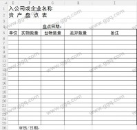 公司企业资产盘点表