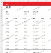 商务费用统计明细通用表