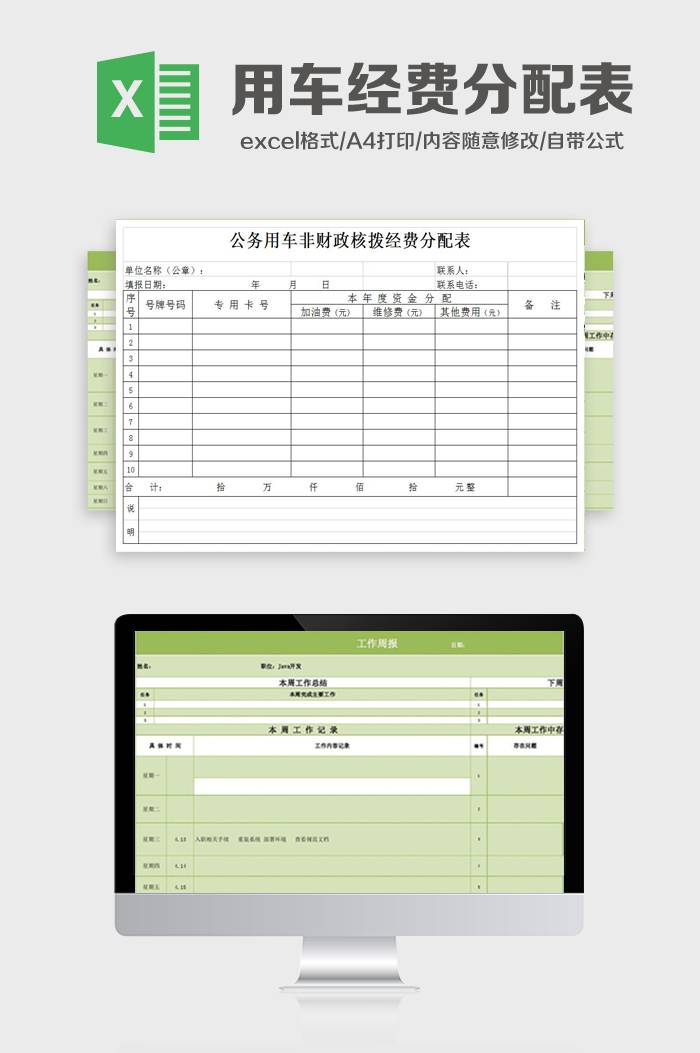 公务用车非财政核拨经费分配表